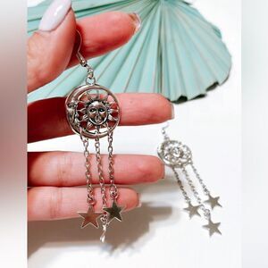 Silver boho dangle earrings S55
